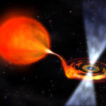 Rappresentazione artistica di una pulsar a raggi X in un sistema binario. Crediti: NASA/Dana Berry