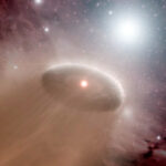 Rappresentazione artistica di un disco protoplanetario in evaporazione. Crediti: NASA/JPL-Caltech/T. Pyle (SSC)