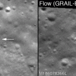 Le immagini pre e post impatto realizzate dalla LROC per GRAIL A e GRAIL B. Crediti: NASA/GSFC/Arizona State University