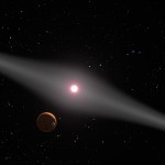 Un&rsquo;immagine artistica di AU Microscopii. Crediti: NASA/ESA/G. Bacon (STScI)