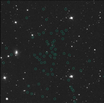 Cerchiate in verde le stelle appartenenti alla galassia Segue 1