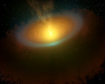 Visione artistica del disco protoplanetario attorno alla stella TW Hydrae, distante 176 anni luce da noi. Crediti: ESA/NASA/JPL-Caltech/Leiden Observatory