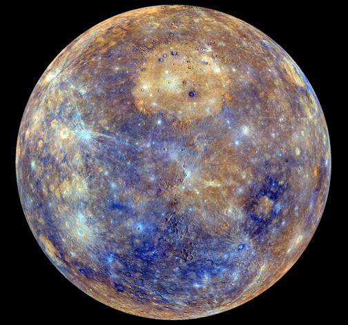 La mappa di Mercurio recentemente realizzata dalla missione Messenger. Crediti: NASA/Johns Hopkins University Applied Physics Laboratory/Carnegie Institution of Washington