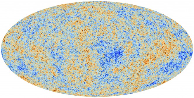 La mappa della anisotropie della radiazione cosmica di fondo ottenuta dai dati di Planck (ESA) 