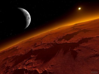 Marte e la sua luna Phobos