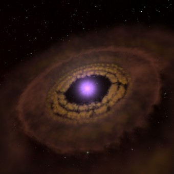 Rappresentazione artistica della stella TW Hydrae con il suo disco protoplanetario (Axel M. Quetz (MPIA)