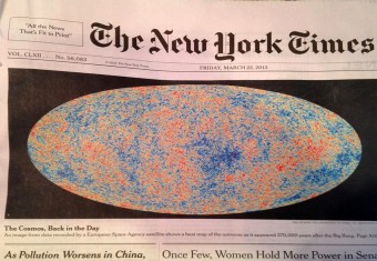 La prima pagina del New York Times del 22 marzo 2013