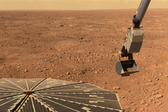 La superficie di Marte dista dal lander Phoenix. Crediti: NASA/JPL-Calech/University of Arizona
