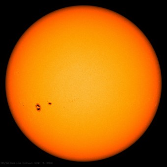 Il disco solare dove è visibile la regione attiva AR2209. Crediti: SDO/HMI/NASA