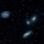 Immagine del gruppo compatto di galassie HCG07. Non si riscontrano code mareali, ma quante sono le galassie nane che si nascondono in questa immagine? Credit: NOAO