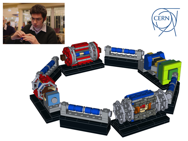 LHC in versione LEGO. Da un’idea di Nathan Readioff, nella foto. Crediti: Kate Shaw.