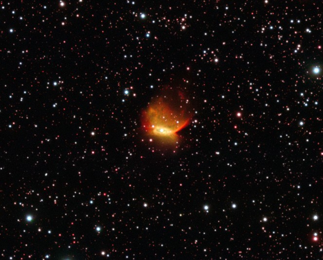 Immagine della singolare nebulosa planetaria è stata ottenuta con il VLT (Very Large Telescope) dell'ESO all'Osservatorio del Paranal in Cile. Crediti: ESO