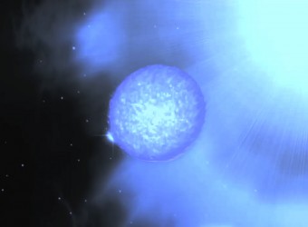 Rappresentazione artistica di una stella d'elio espulsa dal sistema binario in cui è esplosa in supernova la stella compagna. Crediti S. Geier