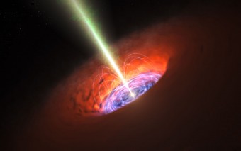 Artist’s impression of a supermassive black hole at the centre
