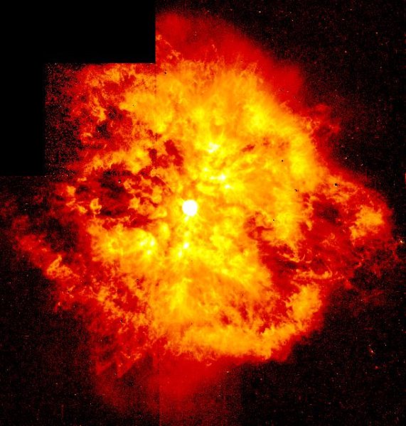 Un'immagine composita dell'esplosione di una stella ripresa da Hubble nel 1997. Crediti: NASA