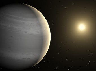 Rappresentazione artistica di un esopianeta con un'atmosfera dominata dall'elio. Crediti: NASA/JPL-Caltech