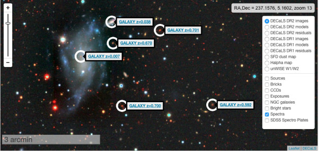 Uno screenshot del software per l'analisi immagini in remoto. Crediti: Dustin Lang / University of Toronto.