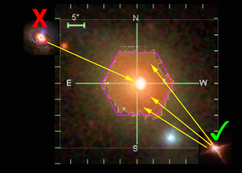 Una delle galassie LINERs osservate dalla survey MaNGA. Avendo scoperto che l'emissione non proviene solo dal nucleo, la 'N' dell'acronimo si può togliere, dicono gli scienziati, e le galassie diventano LIERs: per l'appunto, ingannevoli. Crediti: Jennifer Johnson (The Ohio State University) and the SDSS Collaboration