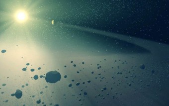 Rappresentazione artistica della fascia principale degli asteroidi.