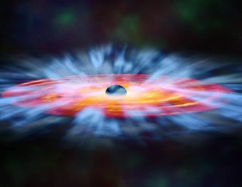 Rappresentazione artistica di venti attorno un buco nero. Una parte del gas che li forma cade a spirale verso l'interno, ma un’altra parte è spinta verso l’esterno. Crediti: NASA e M. Weiss (Chandra X-ray Center)