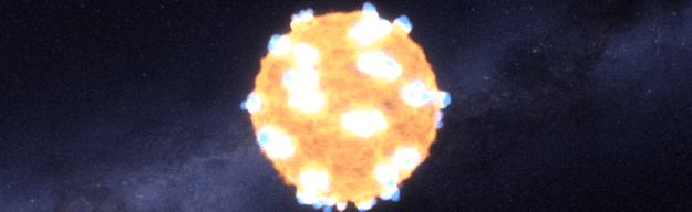Rappresentazione artistica del momento in cui una supergigante rossa esplode come supernova. Crediti: NASA