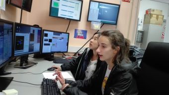 Carlotta Giudici e Xiang Huang al lavoro presso il TNG delle Canarie. Crediti: Gloria Andreuzzi