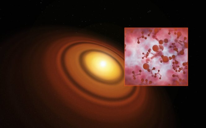 Una rappresentazione artistica del disco protoplanetario conosciuto più vicino a noi, intorno alla stella TW Hydrae. Crediti: ESO/M. Kornmesser