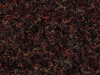 Un piccolo insieme (circa il 3 percento) delle galassie mappate da BOSS: i "puntini" da unire per ricostruire le proprietà dell'energia oscura. Crediti: Daniel Eisenstein e SDSS-III