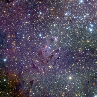 La nebulosa Aquila, anche nota come M16, ripresa dal telescopio VLT dell'ESO. Crediti: ESO/M.McCaughrean & M.Andersen (AIP)