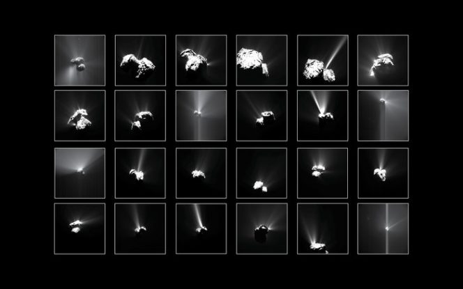 Crediti: OSIRIS: ESA/Rosetta/MPS for OSIRIS Team MPS/UPD/LAM/IAA/SSO/INTA/UPM/DASP/IDA; NavCam: ESA/Rosetta/NavCam – CC BY-SA IGO 3.0