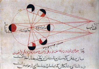 Illustrazione della fasi lunari tratta da uno degli studi dello scienziato persiano Albiruni (973-1048). Crediti: Wikimedia Commons