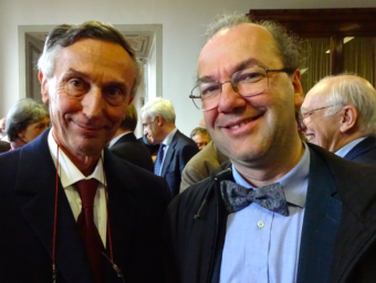 Piero Salinari (a sinistra) e Roberto Ragazzoni All'Accademia dei Lincei, dove hanno ricevuto oggi il Premio "Antonio Feltrinelli" 2016 per l'Astronomia