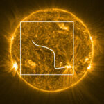 Il &ldquo;serpente&rdquo; di plasma osservato dall'Extreme Ultraviolet Imager (Eui) a bordo di Solar Orbiter il 5 settembre 2022. Crediti: Esa & Nasa/Solar Orbiter/Eui Team; acknowledgement: Fr&eacute;d&eacute;ric Auch&egrave;re, IAS