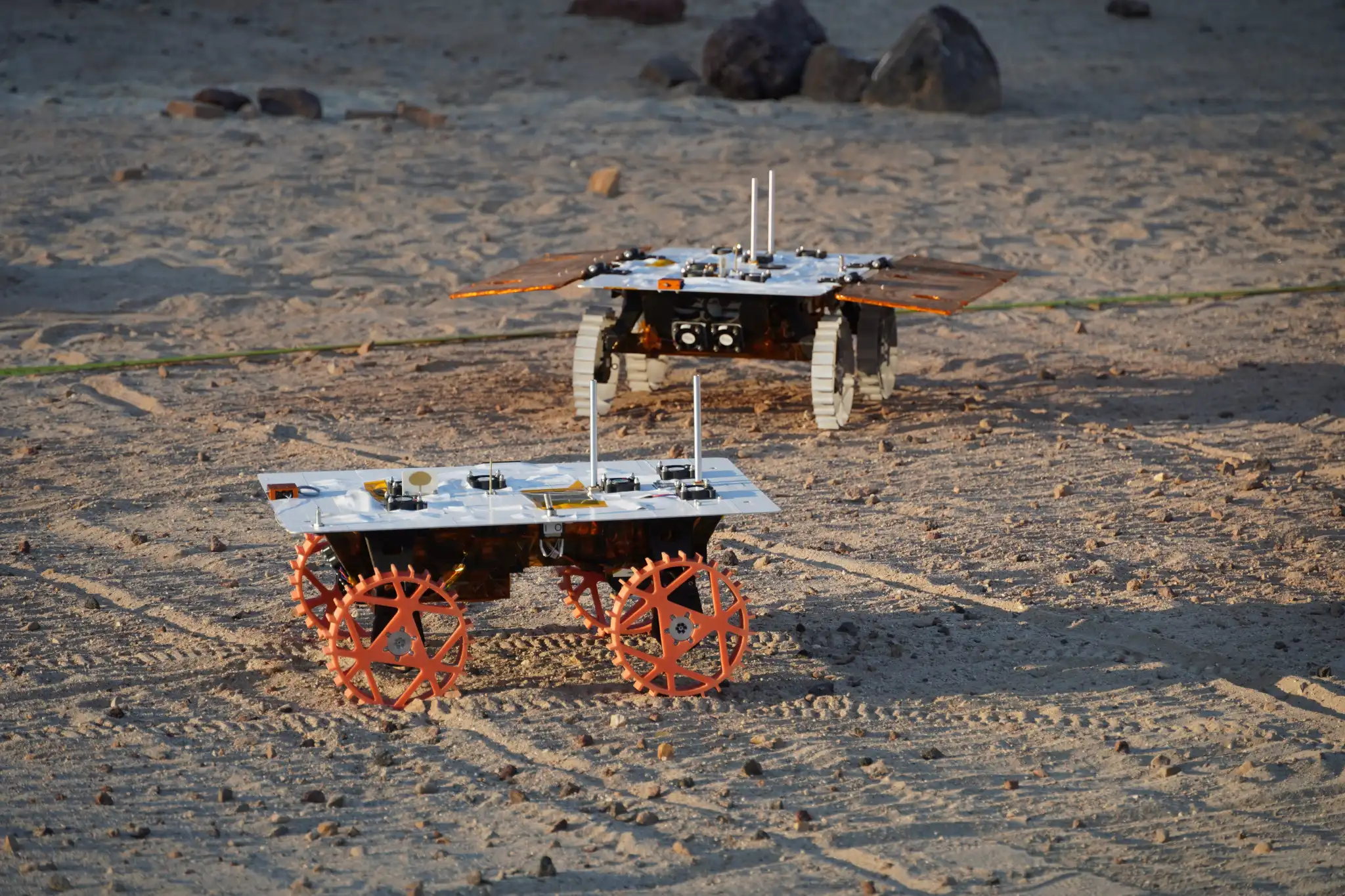 A team of small lunar rovers