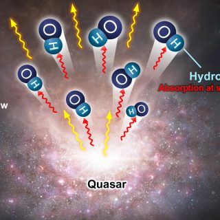 Cascata di molecole eruttata da un quasar